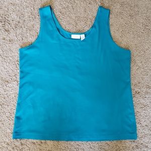 Chicos Microfiber Stretch Tank Brite Teal Sz 3 16